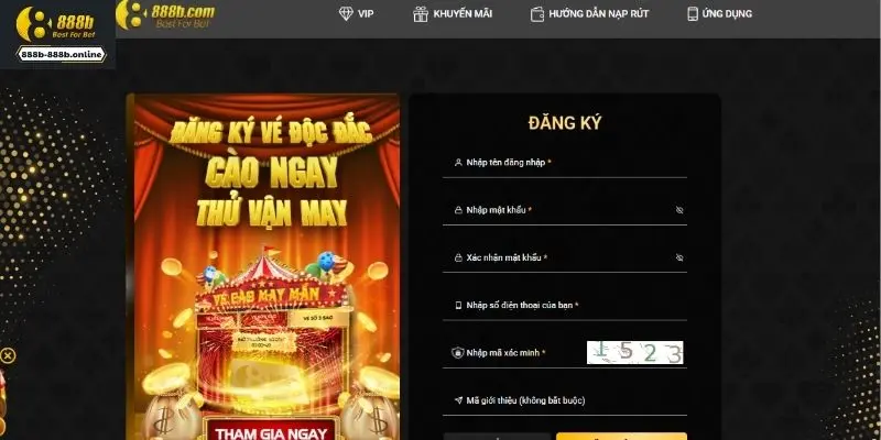 Hướng dẫn đăng ký 888B cho người chơi mới bắt đầu